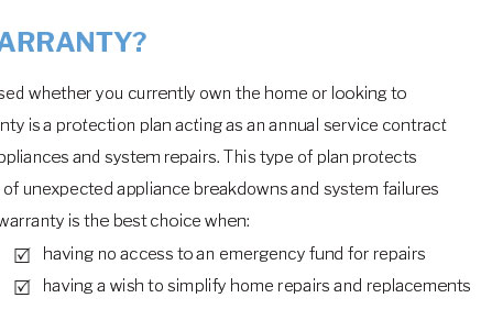 home warranty page